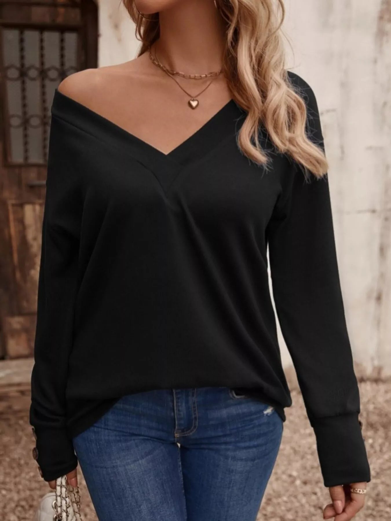 V-Neck Long Sleeve T-Shirt 0314ef80237941ef8f83caa62c86033b-Max-Origin