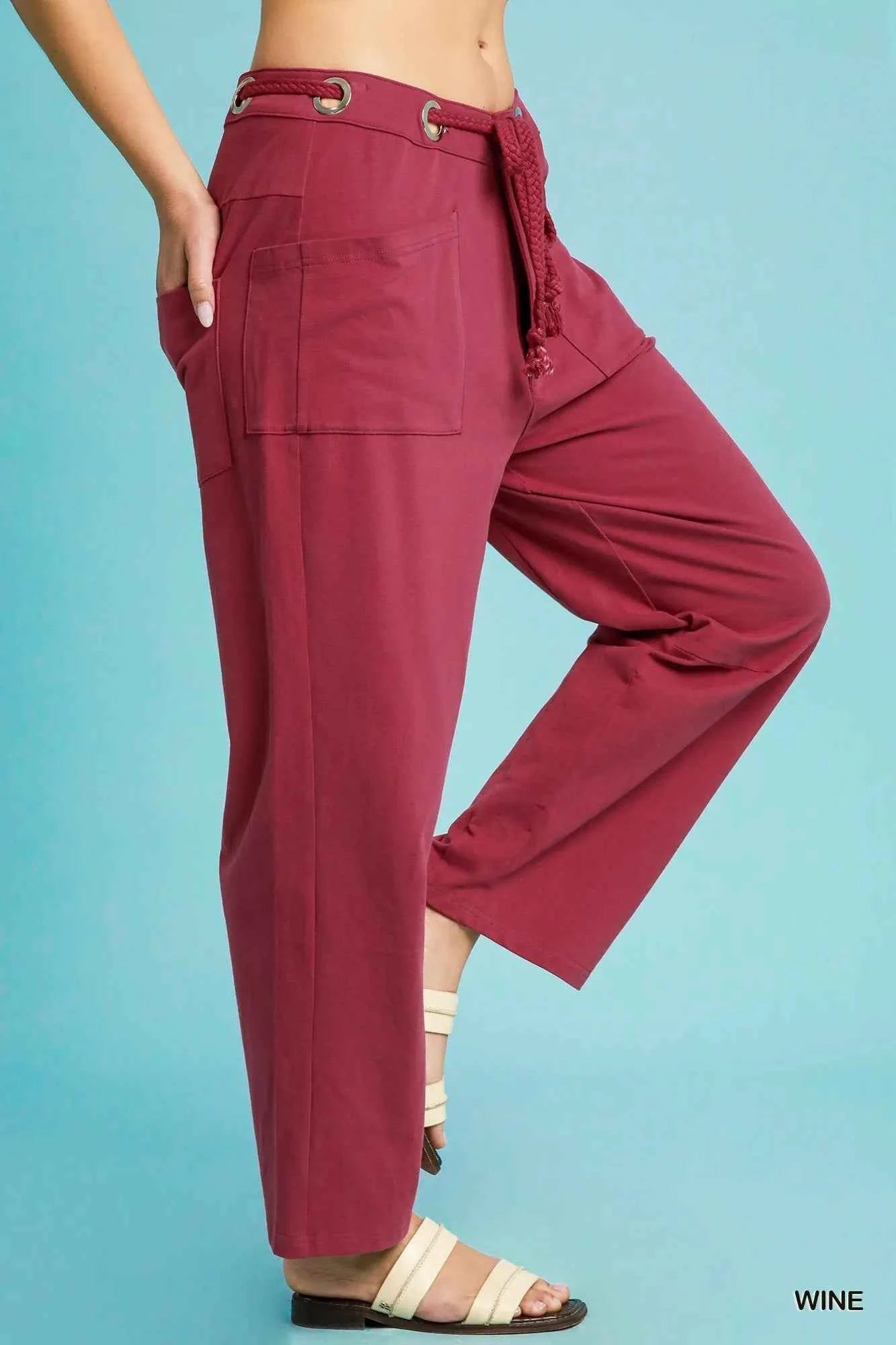 Umgee Drawstring Wide Leg Casual Pants 031fa0ca-cc29-4b4d-906c-5ea191a9cddf-Max-Origin