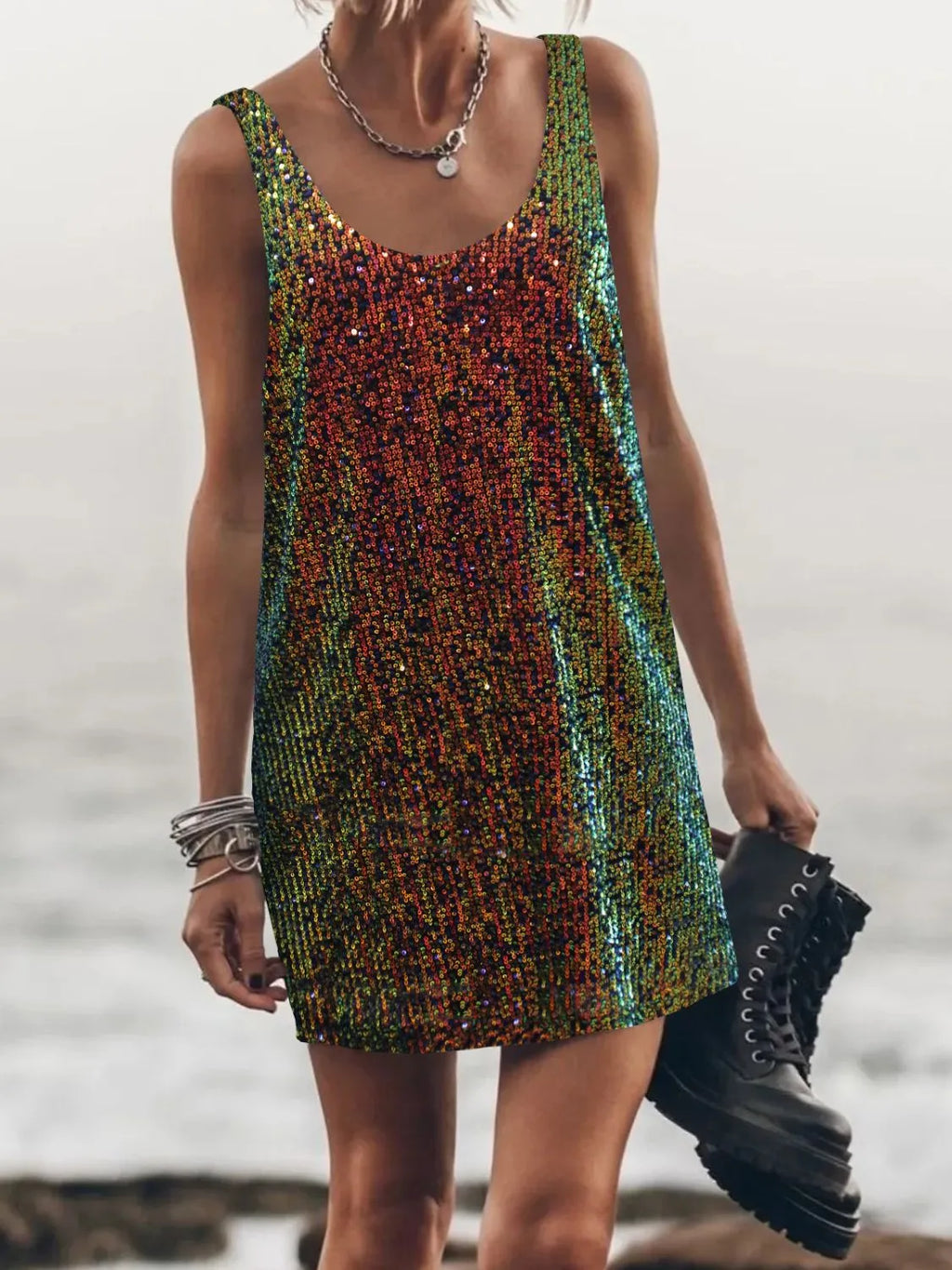 Sequin Scoop Neck Mini Dress 0345960b-15fe-43fb-9a73-40afde4691b0-Max-Origin