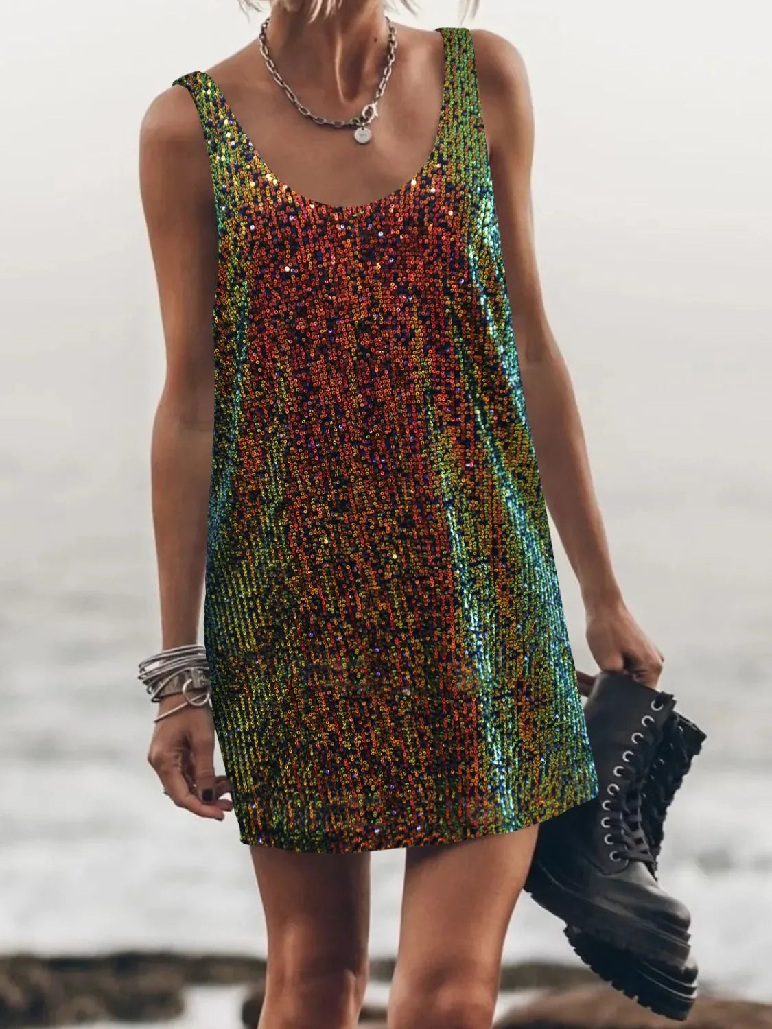 Sequin Scoop Neck Mini Dress 0345960b-15fe-43fb-9a73-40afde4691b0-Max-Origin