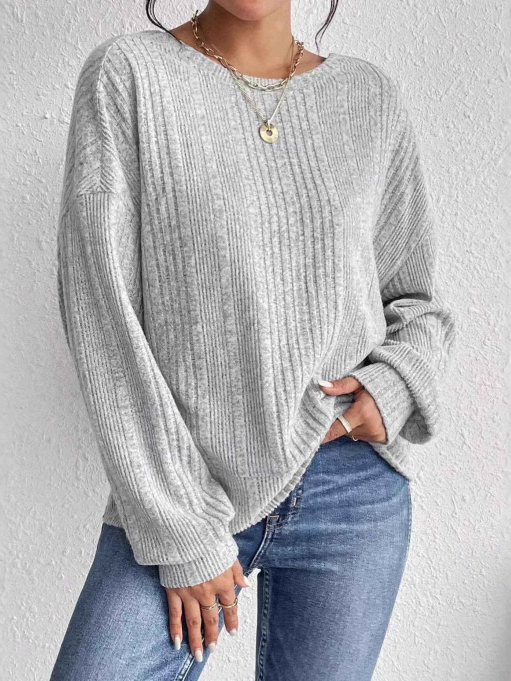 Crisscross Back Long Sleeve Knit Top 034e4c725b44463da08c5ce6230c0006-Max-Origin