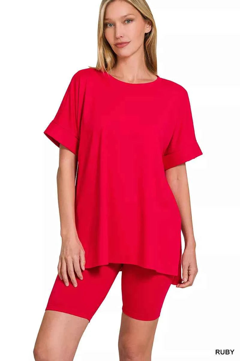 Zenana Full Size Brushed Dty Microfiber Round Neck Top and Biker Shorts Set Plus Size 03543c36-2306-4bfa-8600-1432cfa50f61-Max-Origin