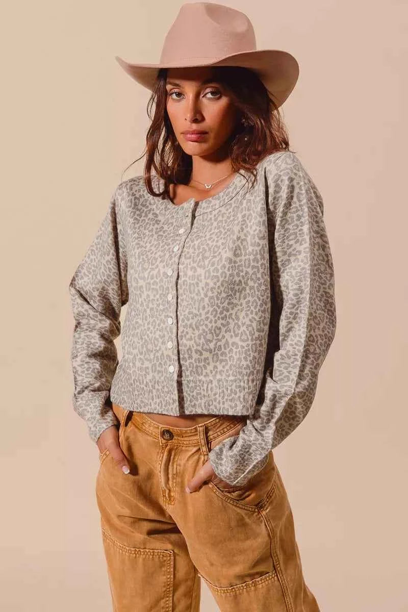 SO ME Two Tone Leopard Vintage Print Button Up Cardigan 03546a95d4174d4da8fb8bd6713b9011-Max-Origin