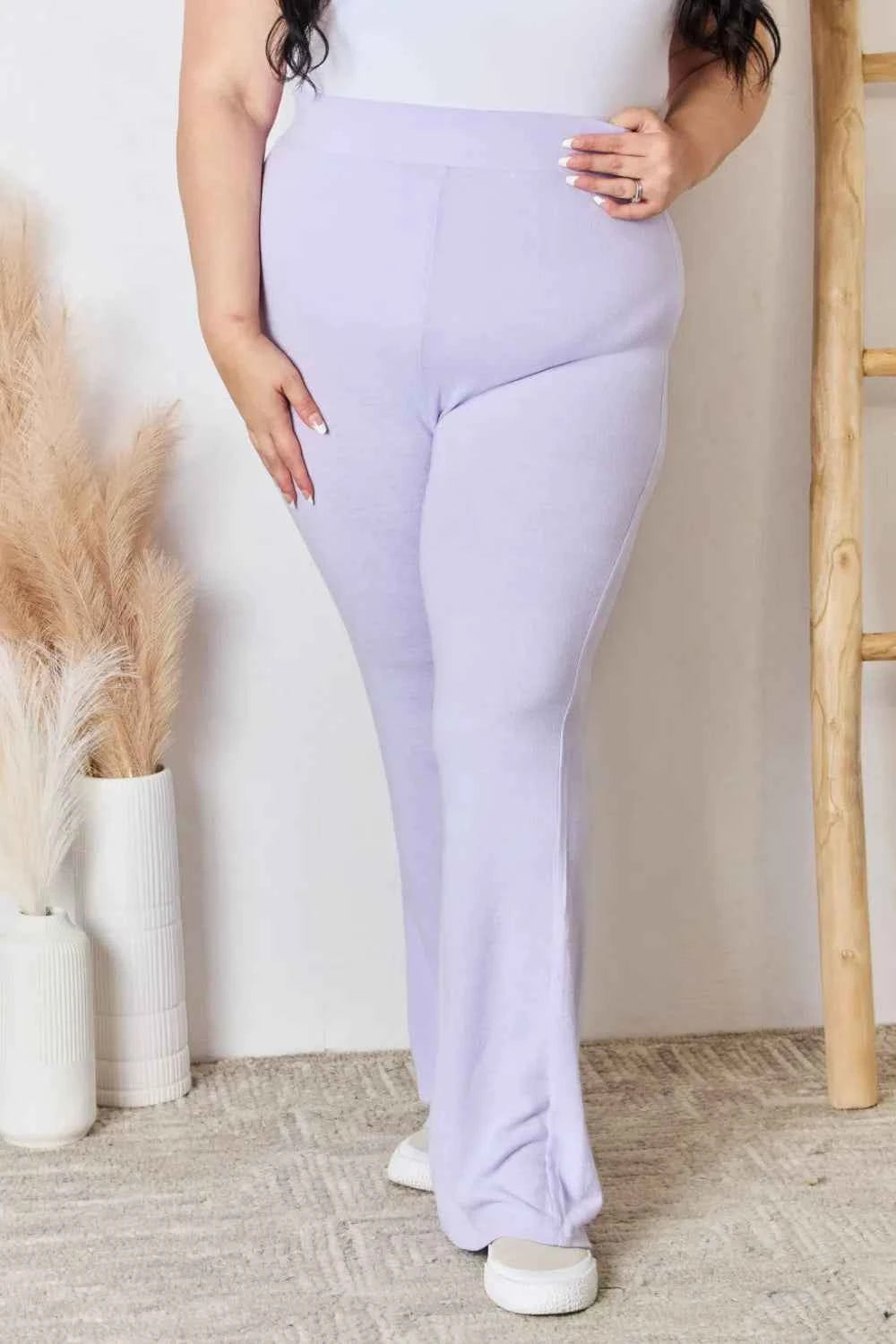 RISEN Full Size High Waist Ultra Soft Knit Flare Pants 03970a4d-5979-4f82-8738-64bad55eaf0c-Max
