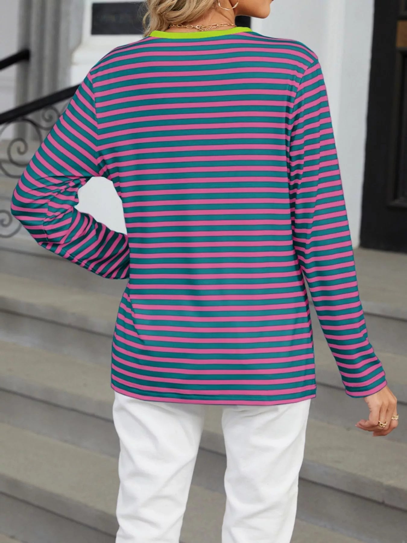 Striped Long Sleeve Henley T-Shirt 040ba122-13bf-40bb-8437-ec248310df57-Max-Origin