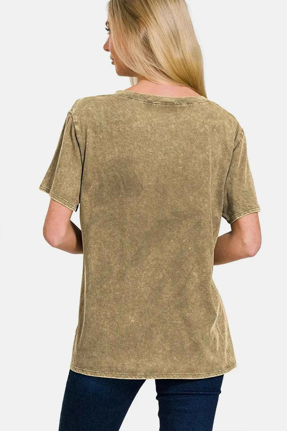 Zenana Full Size Washed Short Sleeve V-Neck T-Shirt 041b0c84-7bce-40fe-ac7e-e900b31a8c44-Max