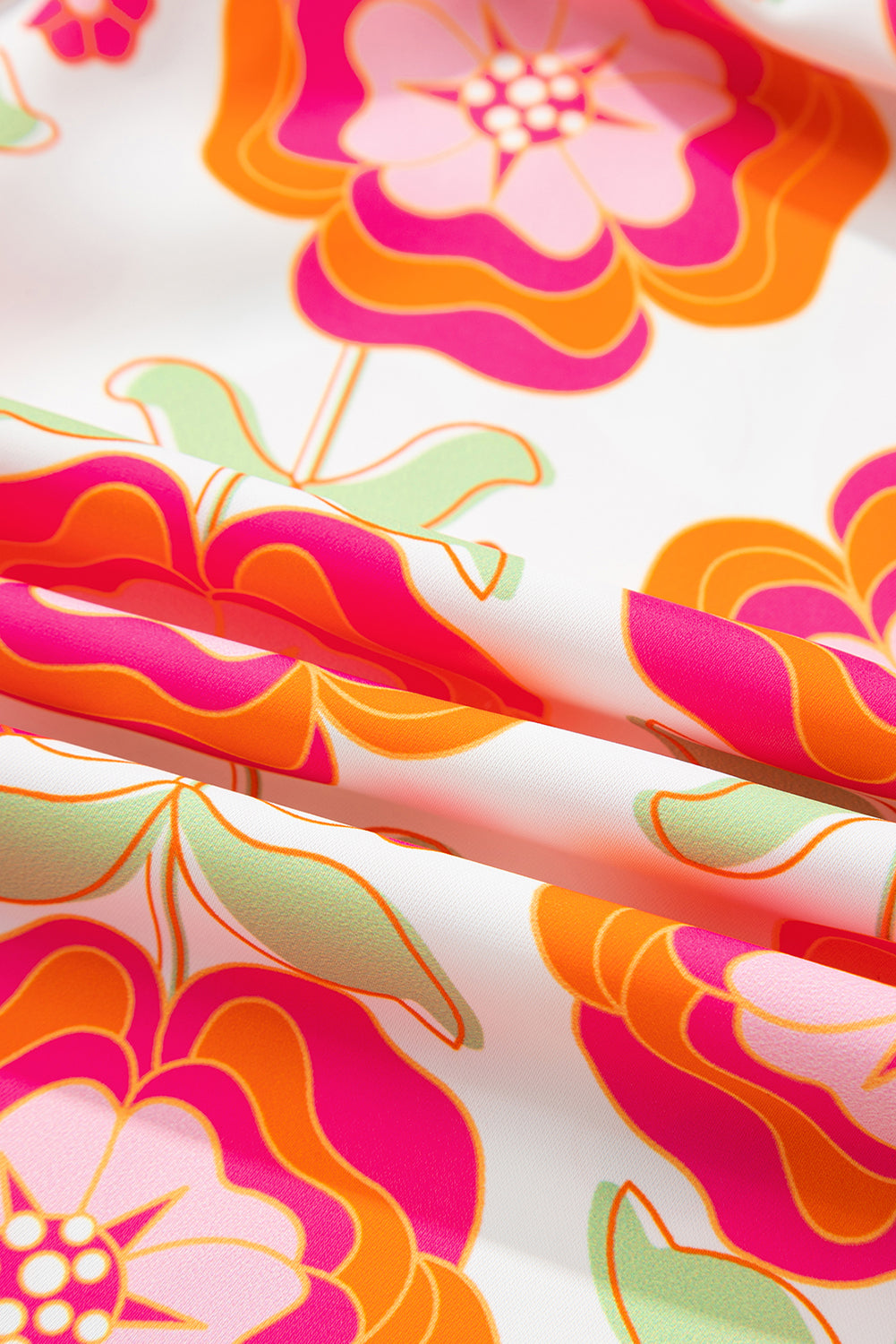 Rose Floral V Neck Ricrac Trim Ruffle Long Sleeve Blouse 042a54f9f6e633d1