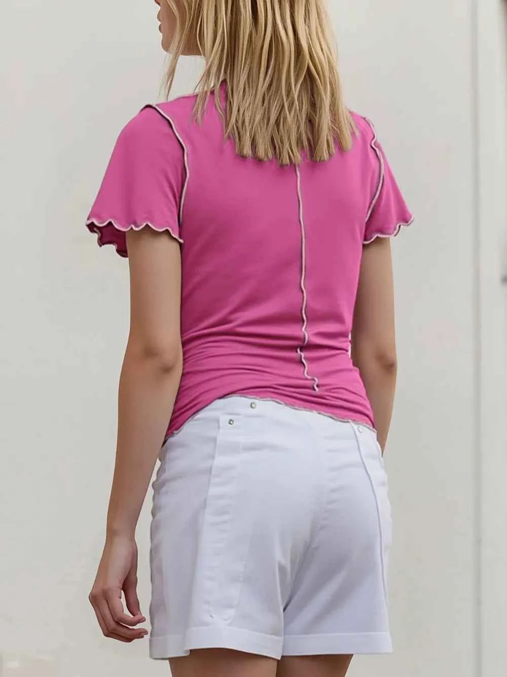 Basic Bae Contrast Trim Mock Neck Short Sleeve T-Shirt 04319f92-e59e-4bc0-bf61-558c760c5aa6-Max