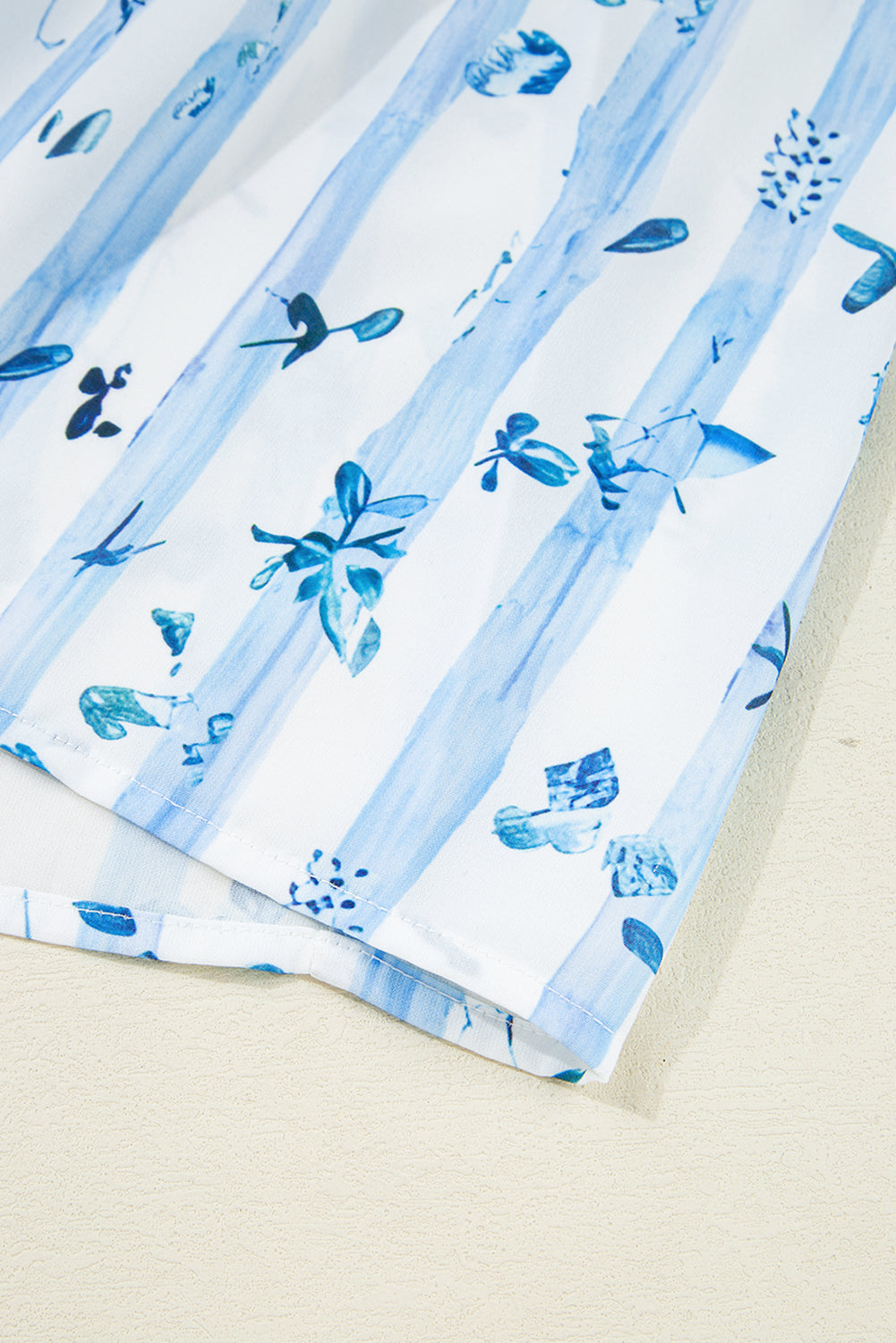 Sky Blue Floral Smocked A-Line Tie Straps Maxi Dress 046c93d80790bd8b