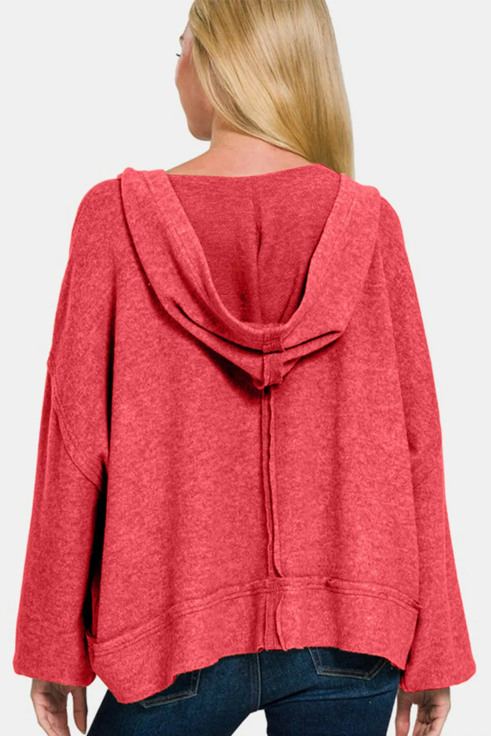 Zenana Brushed Hacci Exposed Seam Hoodie 0472aad6-481c-4092-a272-791162795488-Max