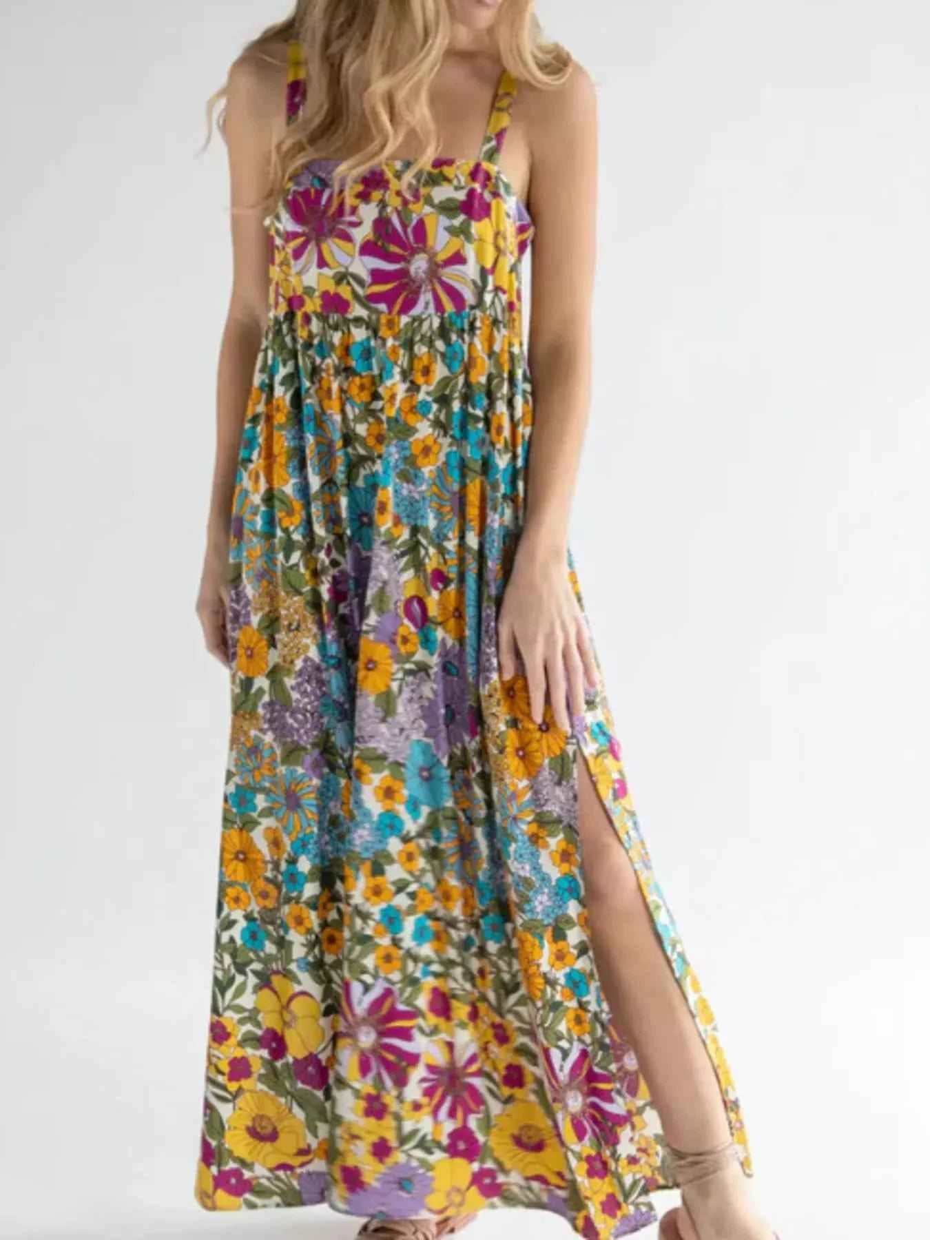 Full Size Square Neck Cami Dress with Side Slit Plus Size Yellow 0494ddeacebc4d6e9eb5f42c26c43bae-Max-Origin