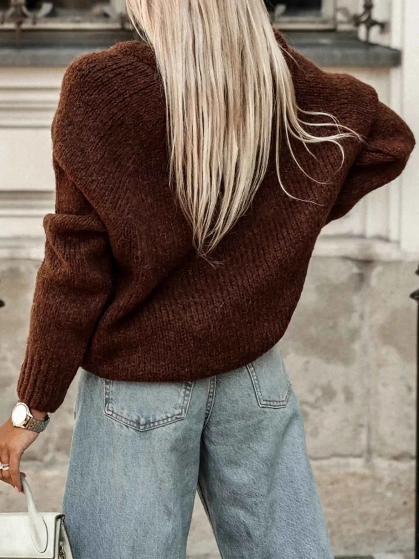 Round Neck Drop Shoulder Sweater 05291aeb-89ce-428c-9534-f9598914c570-Max-Origin