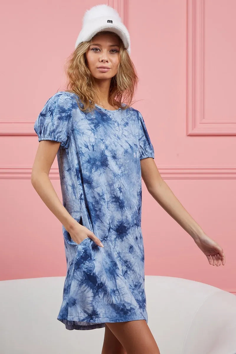 BiBi Puff Sleeve With Side Pockets Tie Dye Dress 053ea850304d4eb9808f100a54cf4e13-Max-Origin
