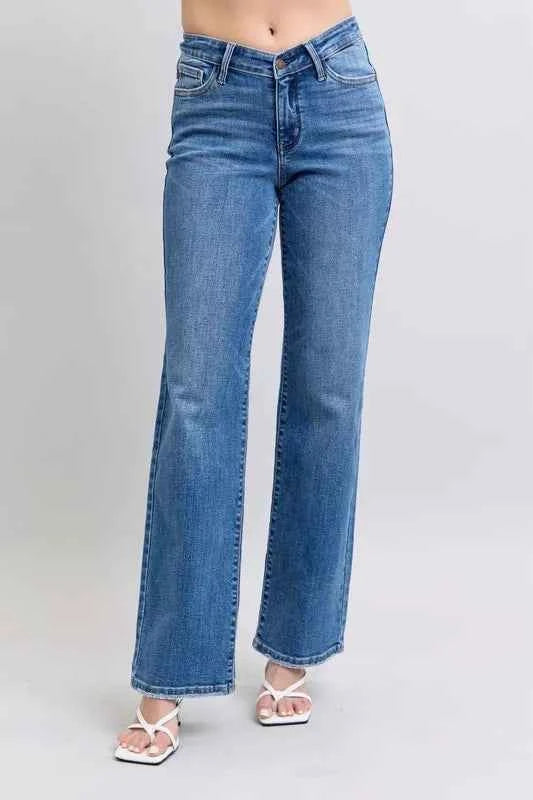 Judy Blue Full Size High Waist V-Front Vintage Wash Straight Jeans Plus Size DK 05fb92de5ded4af9bcd3e63936717387-Max-Origin