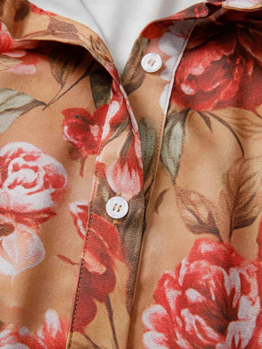 Floral Print Half Button Flounce Sleeve Ruffle Mini Dress 06016afc-5038-49e1-93e0-b49a12c411e8-Max-Origin