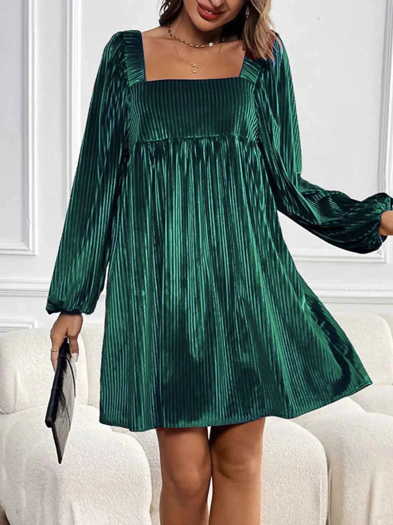 Velvet Square Neck Long Sleeve Dress 061d8e2c23ec48f99eafa7acaf9935e5-Max-Origin