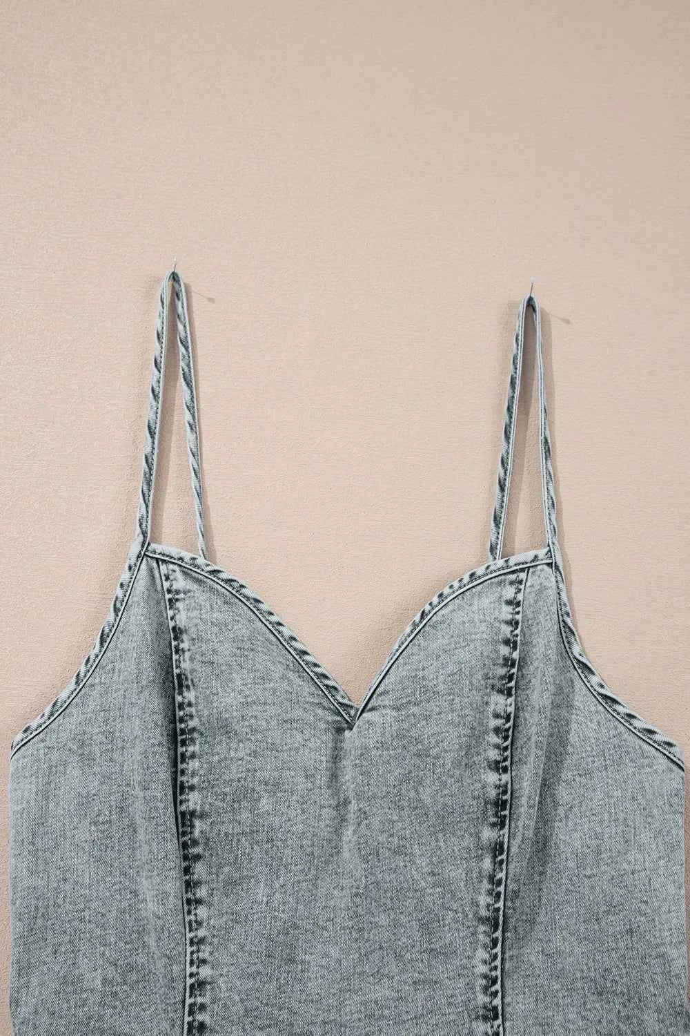 Back Zipped Mini Cami Denim Dress 064190e9-9e6d-4175-95cb-1762d4161541-Max
