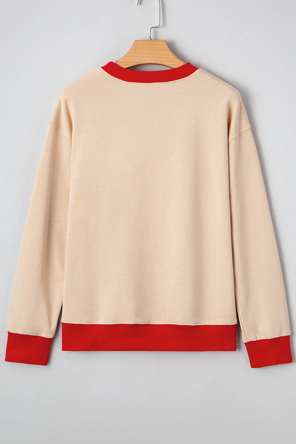 Oatmeal GAME DAY Letter Contrast Trim Baggy Sweatshirt 06bdfce2f8801dae