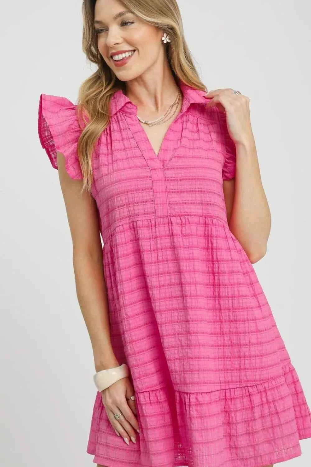 Umgee Ruffle Cap Sleeve Textured Mini Dress 06e9ce7c-abd1-4802-a294-e750b0a9db88-Max-Origin