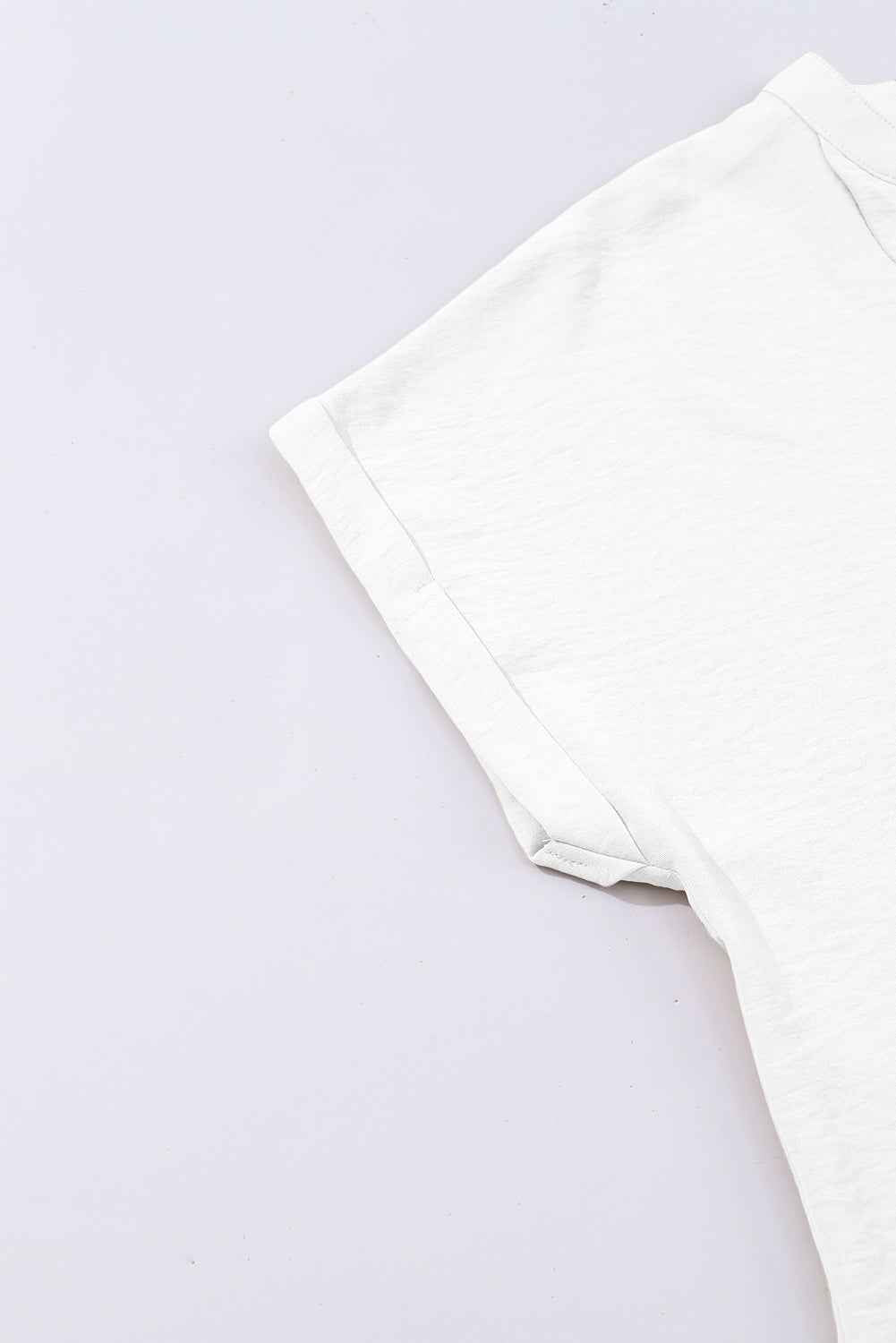 White Notched Neck Batwing Sleeve Blouse 0738e5814e25a56e