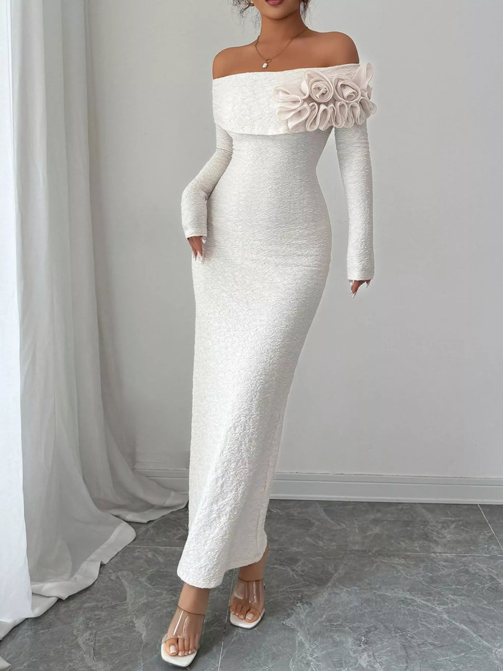 Flower Off-Shoulder Maxi Dress 074897cb-c508-4a38-9408-b680695889a0-Max-Origin