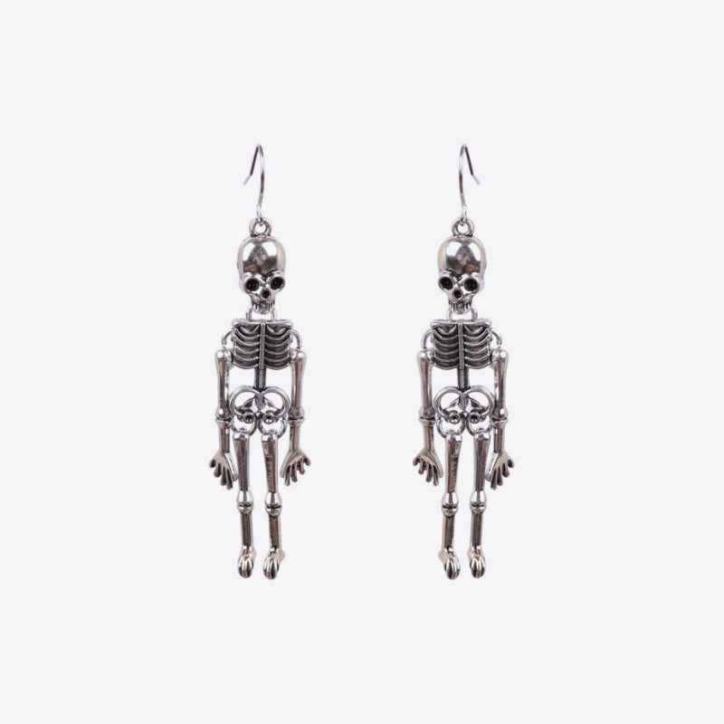 Skeleton Alloy Earrings Silver One Size 074c009b378845e1bc5acb0c5066e861-Max