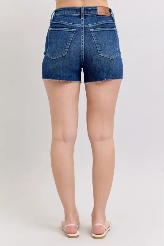 Judy Blue Full Size High Waist Criss-Cross Waistband Denim Shorts Plus Size 07e58485b337495881f6aba77ede16c6-Max-Origin