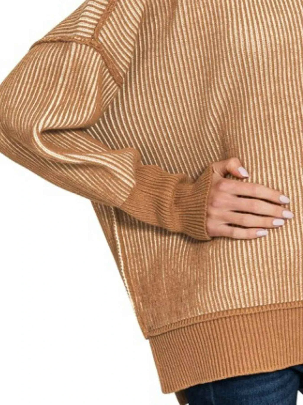 Zenana Exposed Seam Two Tone Ribbed Sweater 082db3ca-2284-49ee-ac62-12a0ce37f567-Max-Origin