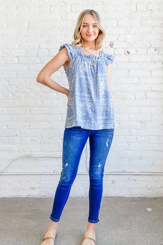 And The Why Boho Print Rayon Linen Ruffle Baby Doll Tank Top BLUE 08402301cbe541e18c66b182462b2ca1-Max-Origin
