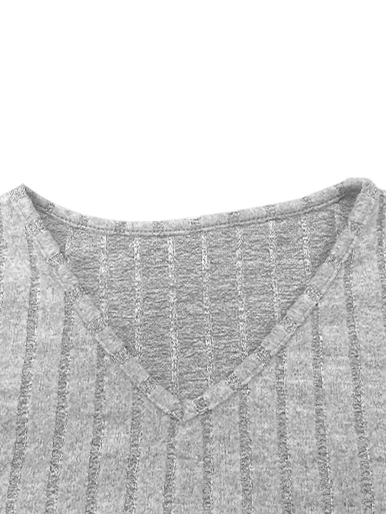 Slit V-Neck Ribbed Top and Pants Set 08d9cb790a37480c9523f2502a7ca0ac-Max-Origin