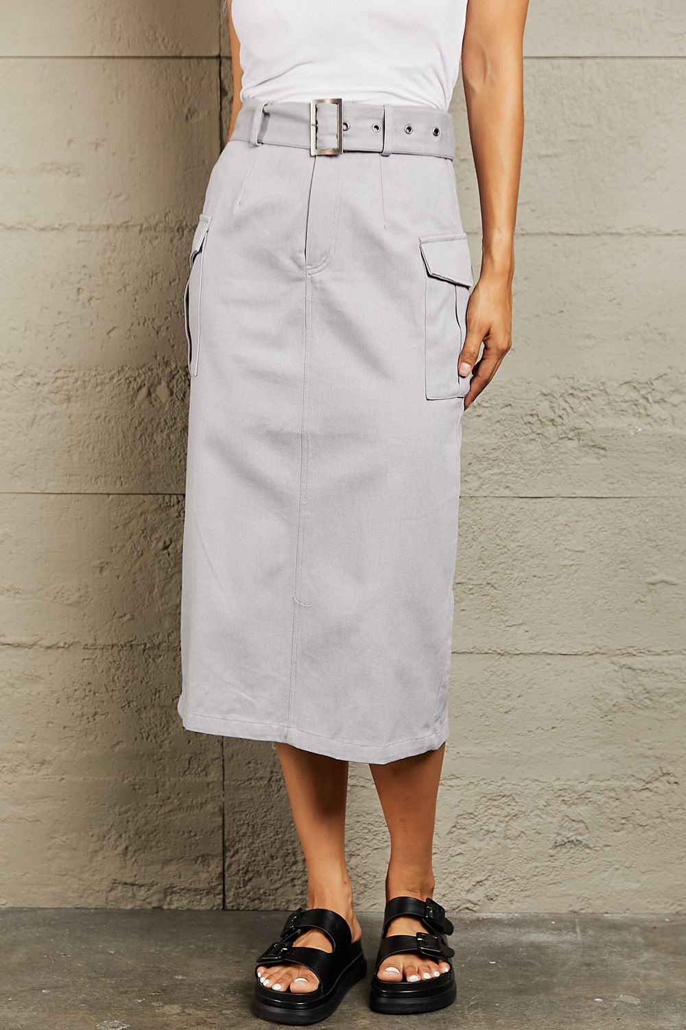 HYFVE Professional Poise Buckled Midi Skirt 091f70c57c5a4ae8bc0a53dfd39d7c75-Max
