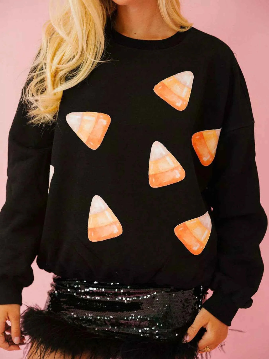 Halloween Sequin Round Neck Sweatshirt 0934a78c-c066-4311-be99-8f95285d91e6-Max-Origin