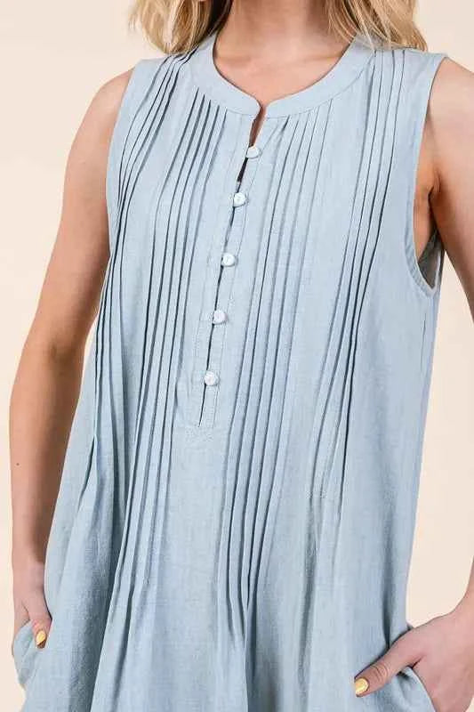 Lime 'N' Chili Denim Pintuck Detail Sleeveless Midi Dress 09b48f409d0b43c0971966968b8157ff-Max-Origin