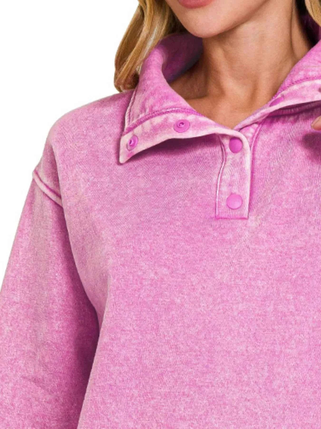 Zenana Fleece Washed High Neck Kangaroo Pocket Sweatshirt 09e286cb-bc5b-4b4b-869b-dee3676d87cb-Max-Origin