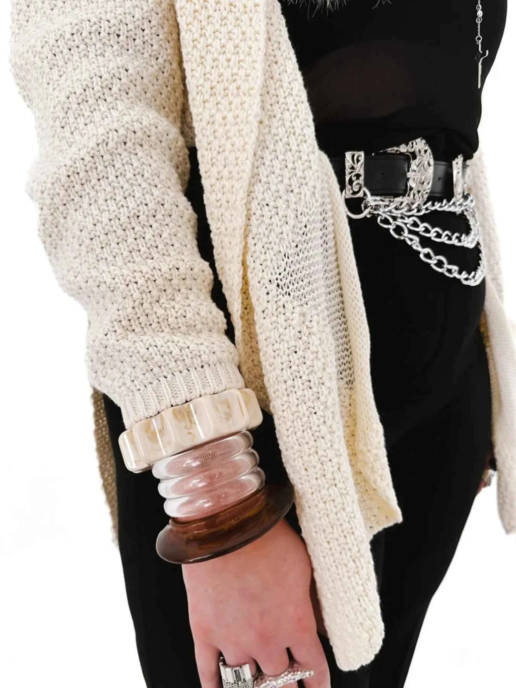 Oversized Knit Cardigan with Open Front Design 09ea81d2-ba0e-487a-895e-4c5487064a9b-Max-Origin