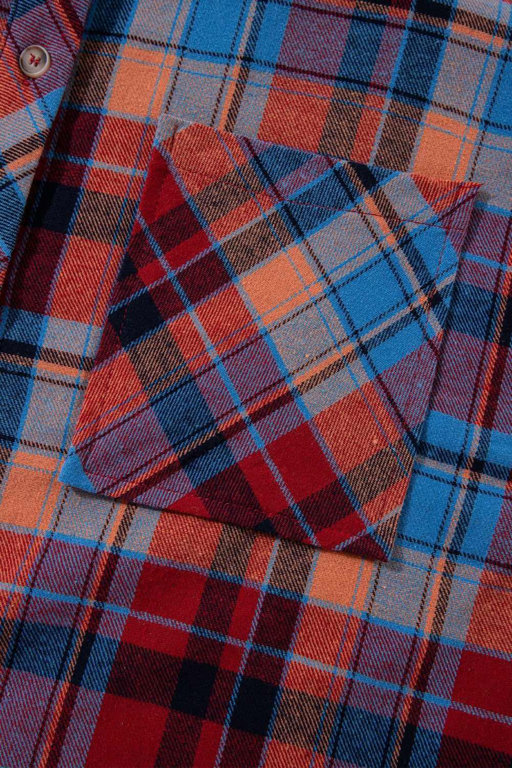Orange Plaid Print Pocket Loose Shirt Shacket 09efd44dfaba6eb6