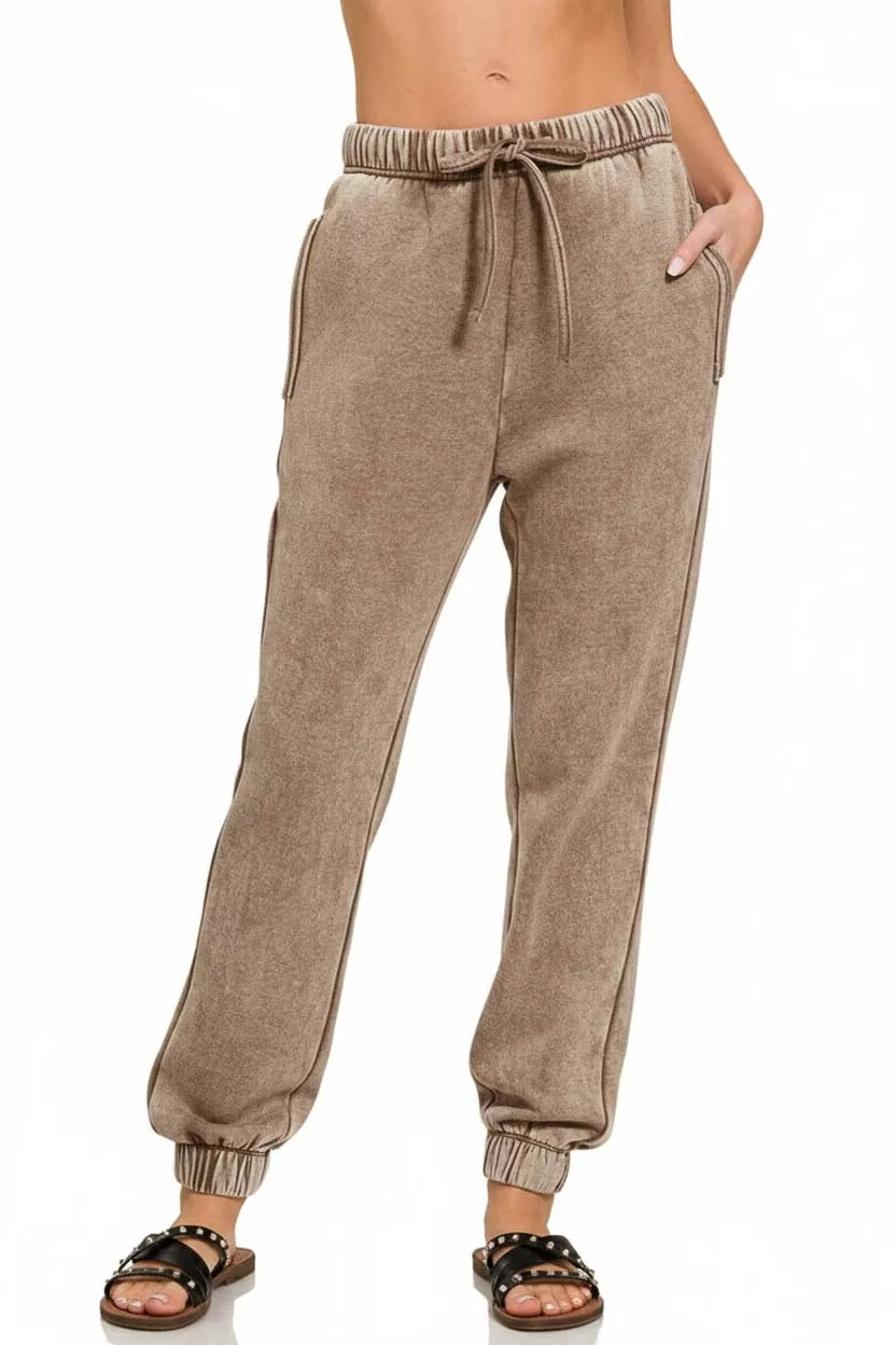 Zenana Acid Wash Fleece Sweatpants with Pockets MOCHA 09f704c1-bae1-43d6-b9d6-d1b3132d1fd8-Max-Origin
