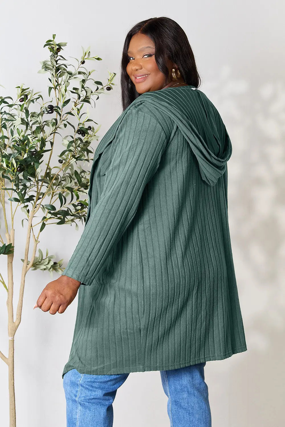 Basic Bae Full Size Hooded Sweater Cardigan 0a058c7586a746d5b69deea6bee56678-Max
