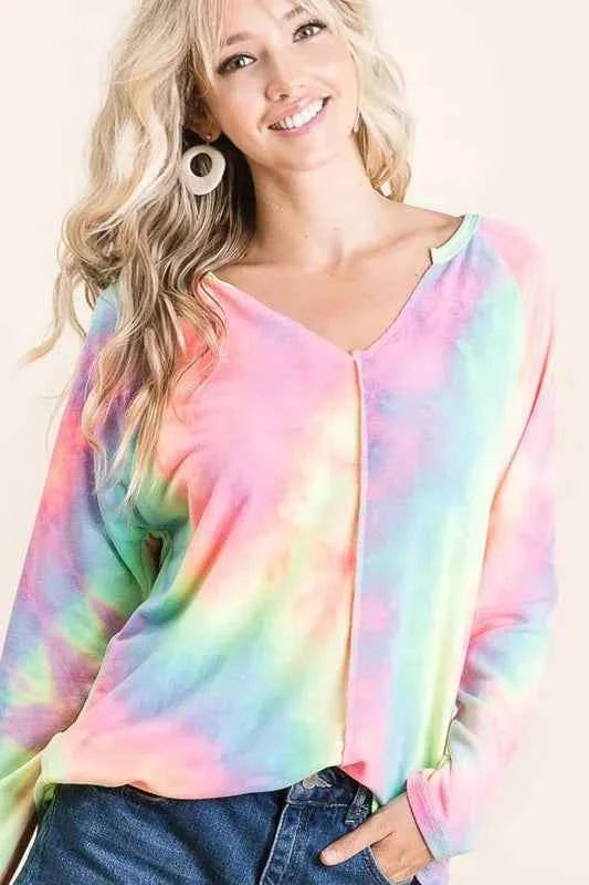 BiBi Long Sleeve Tie-Dye Terry T-Shirt 0a102411eecd4c0784b9bd7b94270faa-Max-Origin