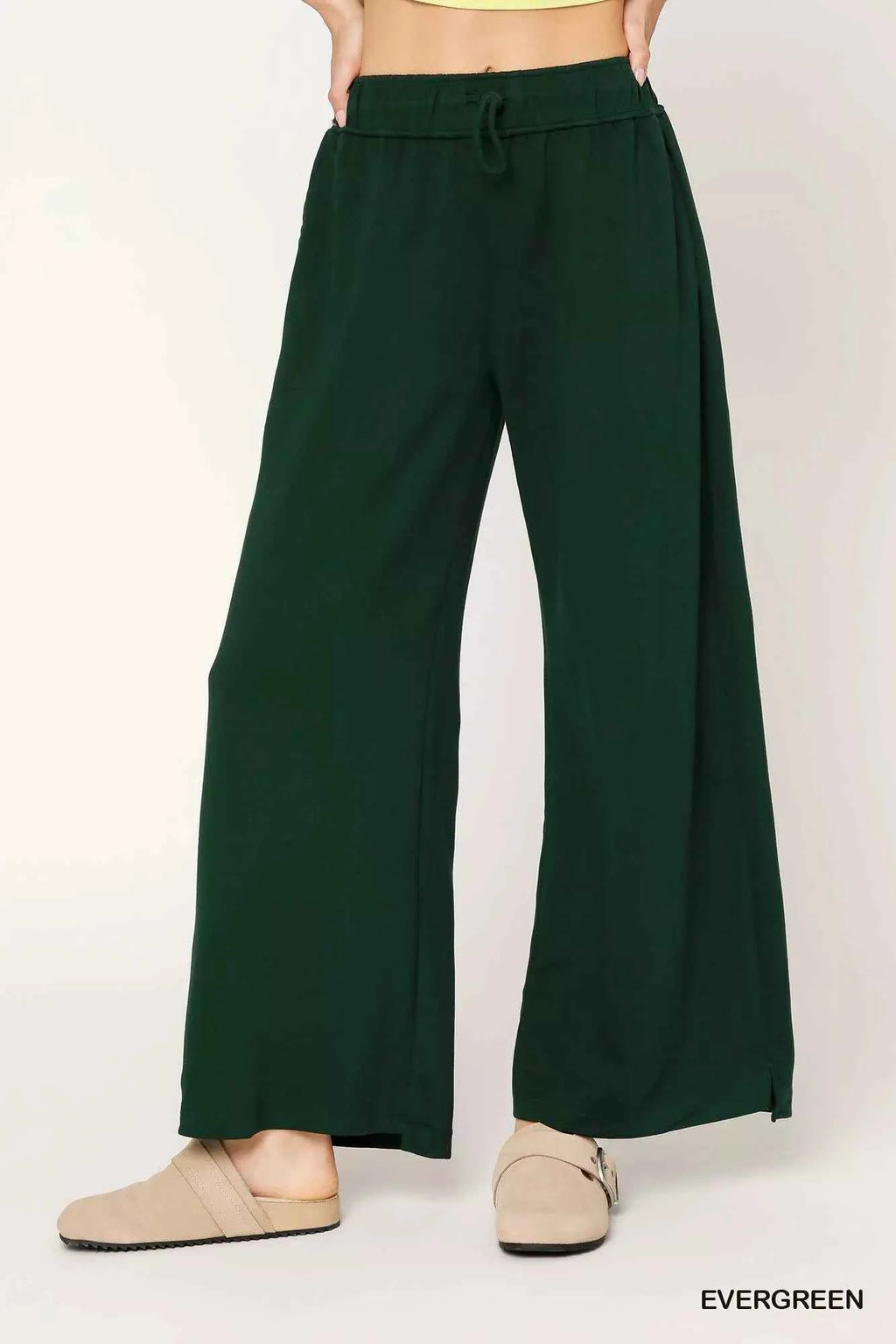 Umgee Elastic Drawstring Waistband Wide Leg Pants 0a4b7a7d-657d-41d3-aa11-4afa72ae473f-Max-Origin