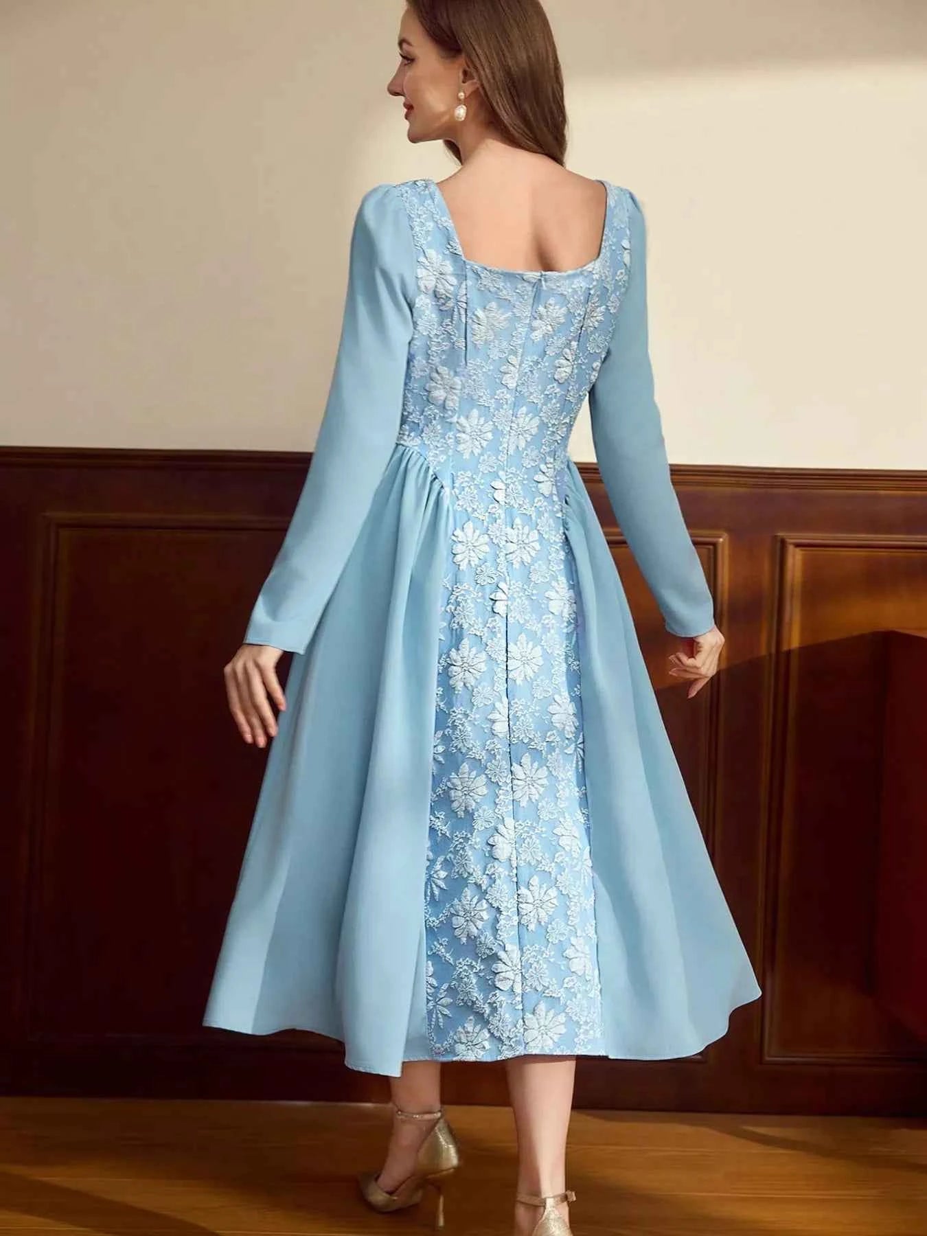 Floral Embroidered Long Sleeve A-Line Dress 0a693960-62f5-4bc2-aaab-e6c433be9a7c-Max-Origin