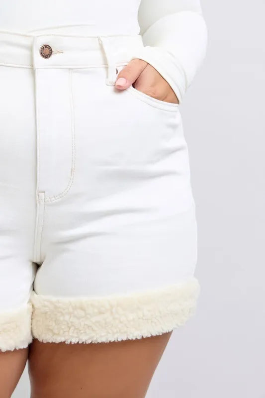 Judy Blue Full Size High Waist Shearling Cuff Denim Shorts Plus Size 0a8bffab-90bd-4437-80b4-42728cbdf0b9-Max-Origin