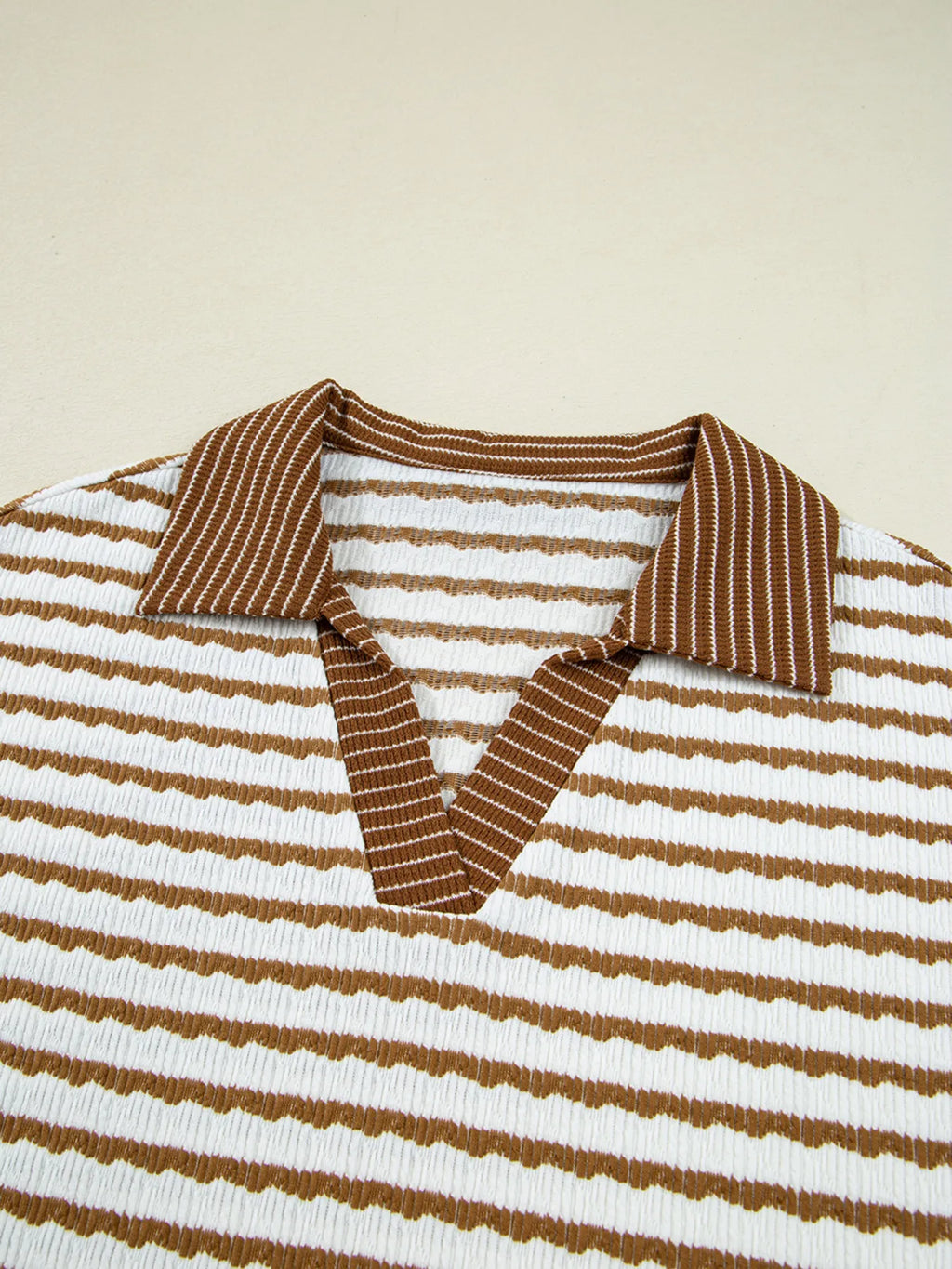 Stripe Collared Top and Drawstring Pant Set 0ae22c9340fd43e99a773564090d0f24-Max-Origin