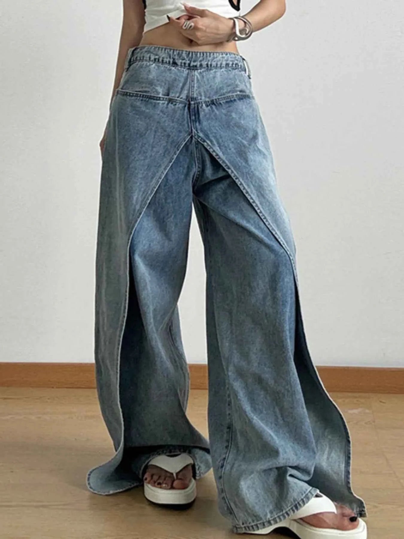Wide Leg Wash Patchwork Jeans 0ae87117-4284-4b6f-9f83-b47f13698768-Max-Origin
