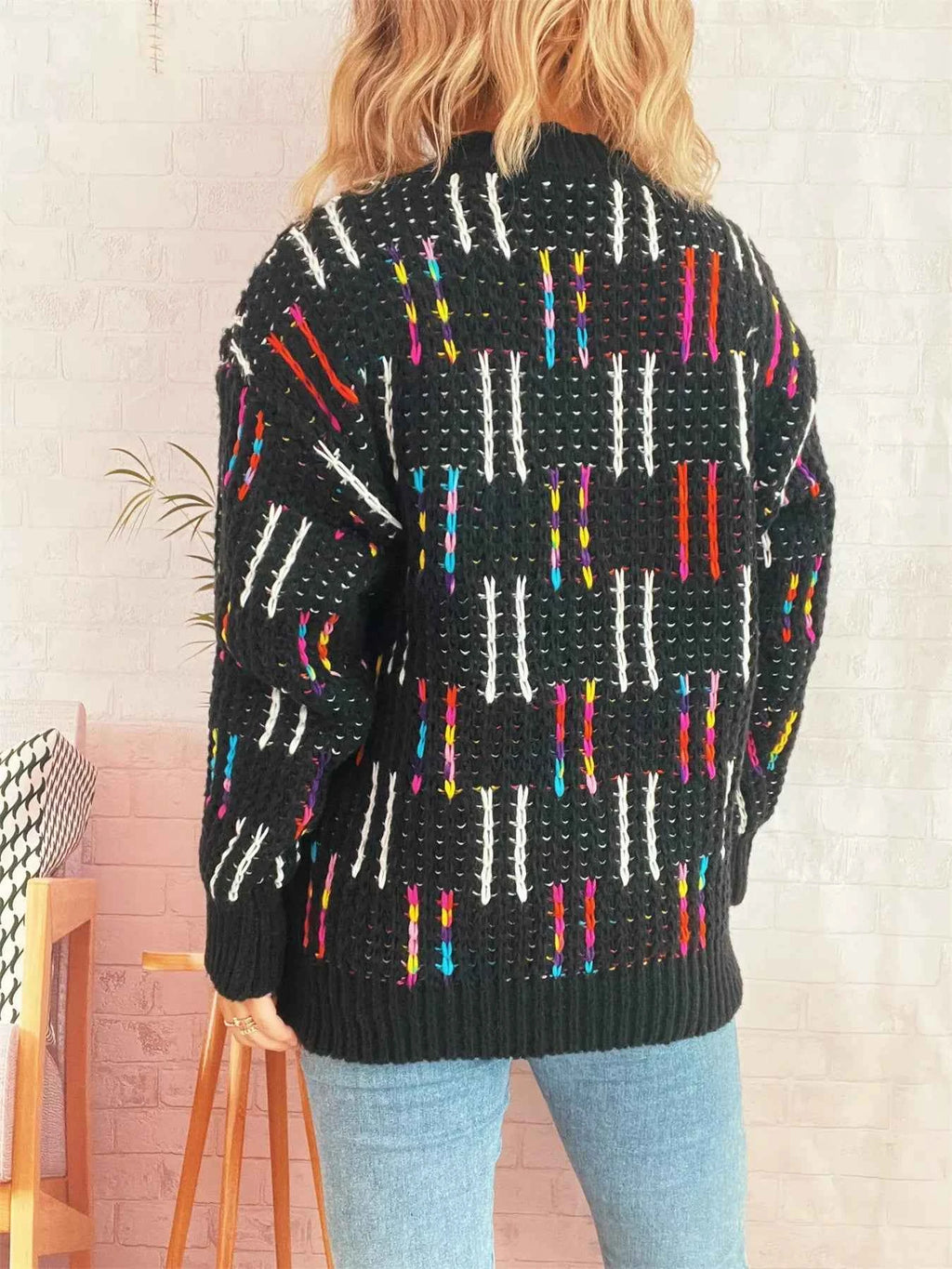 Colorful Round Neck Long Sleeve Sweater 0b21670a64db4bf4bab5204a4e81ae8c-Max-Origin