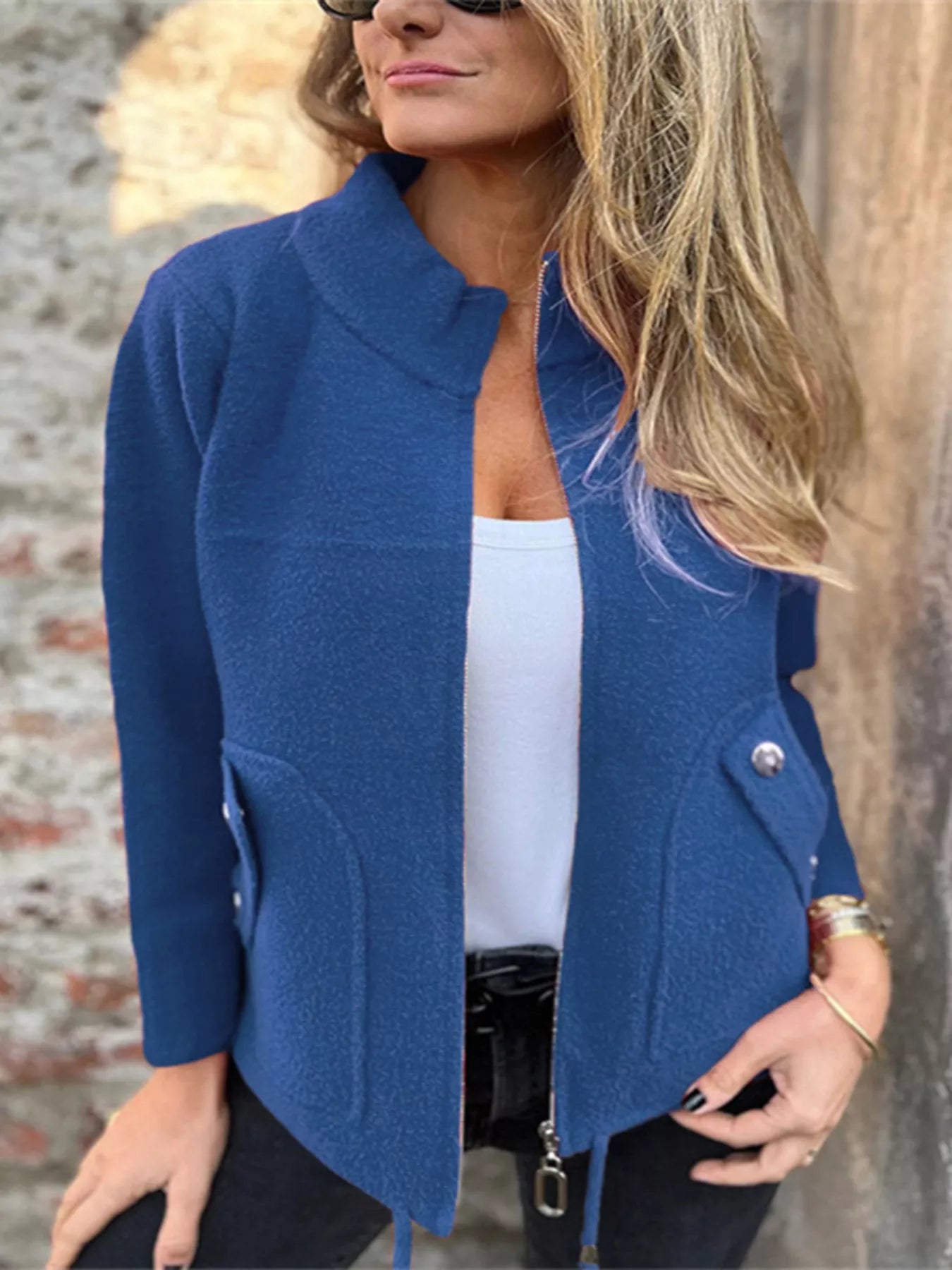 Full Size Zip-Up Long Sleeve Outerwear Plus Size Blue 0bec207a2c7e4dfabc320a95c7b93523-Max-Origin