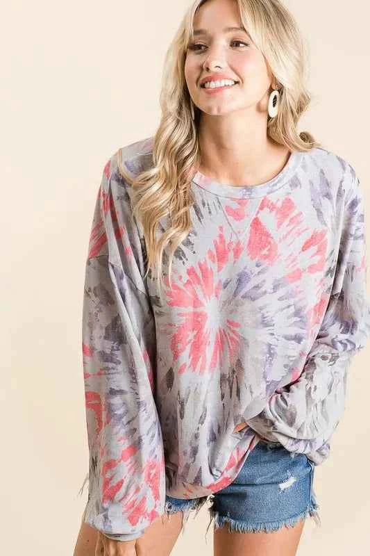 BiBi Tie Dye Print Terry Pull Over 0bf7c9c8da36486ca2bee9fc9f799607-Max-Origin