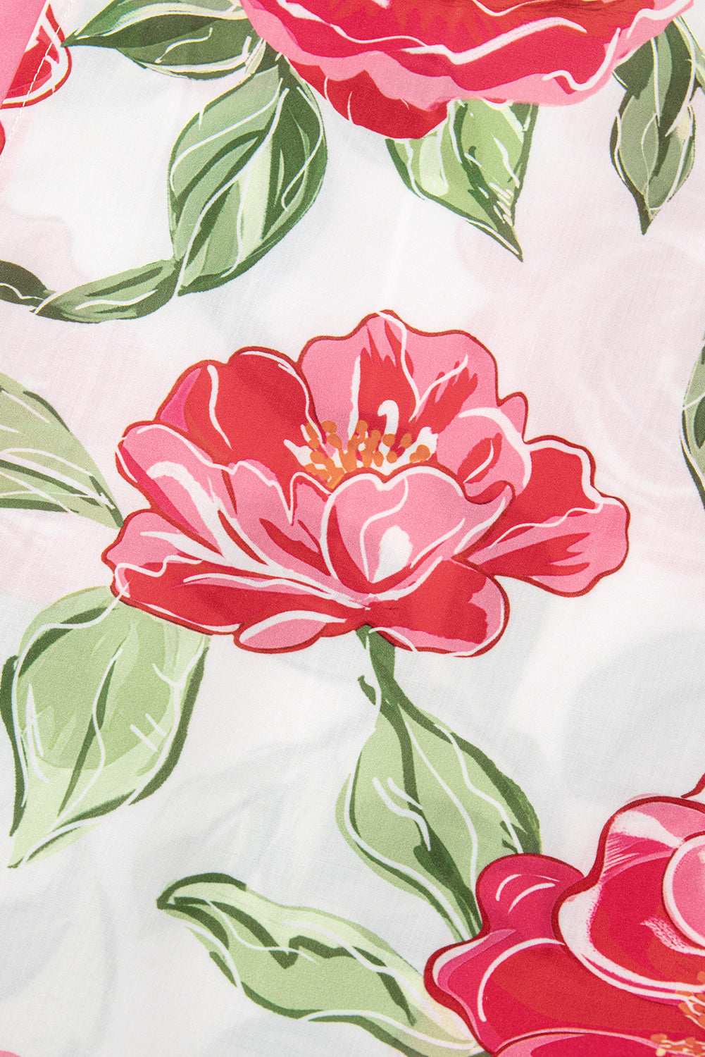 Rose Plus Size Floral Print Frill Neck Short Sleeve Blouse 0c087a73454df004-_5