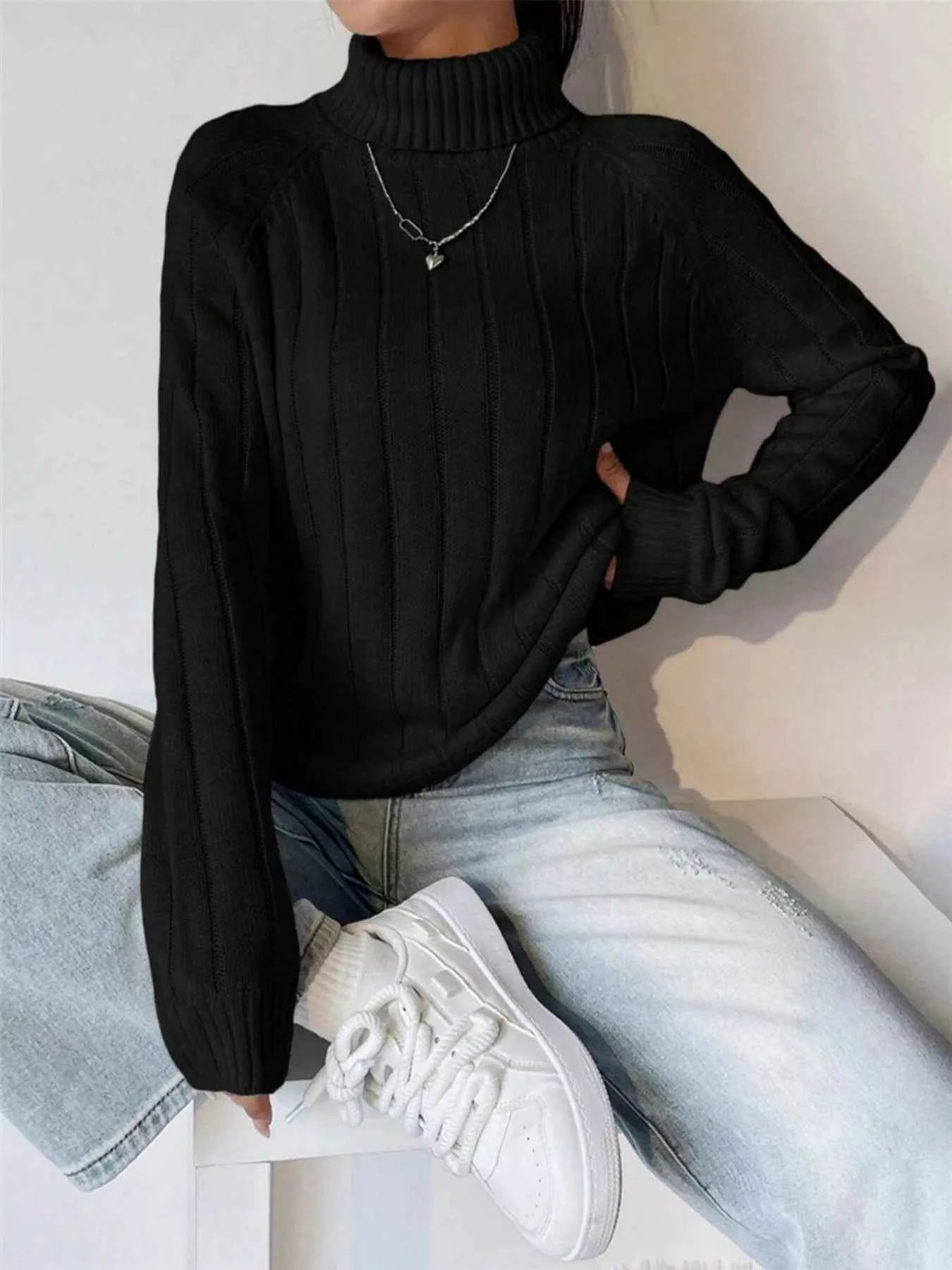 Ribbed Turtleneck Long Sleeve Sweater 0c30885fd1394ce7905c988b3d05d5ab-Max-Origin
