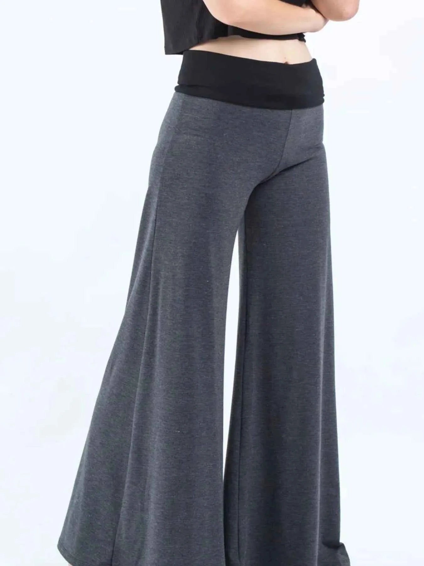 High Waisted Wide Leg Yoga Pants with Contrast Waistband 0c582a33-8f8d-493f-84b7-ffdf896e93e0-Max-Origin
